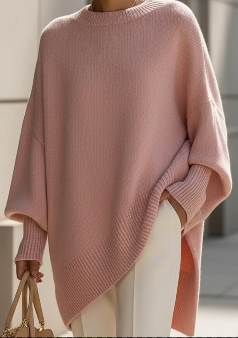 Nadia - Women's Oversized Knit Poncho Cape Sweater