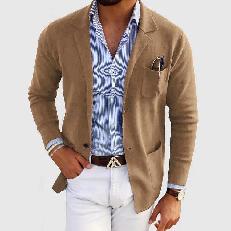 Nathaniel - Men's Knit Blazer Cardigan With Pockets