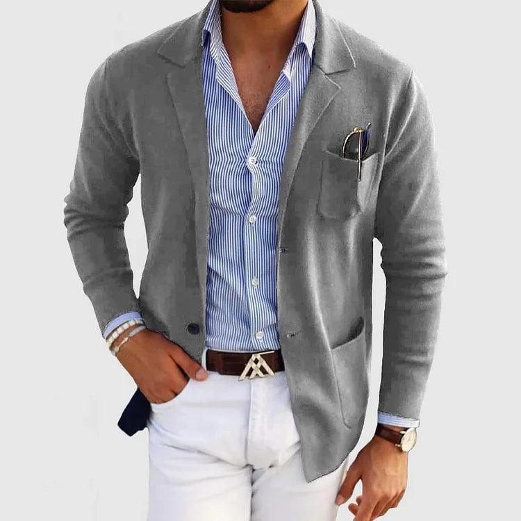 Nathaniel - Men's Knit Blazer Cardigan With Pockets