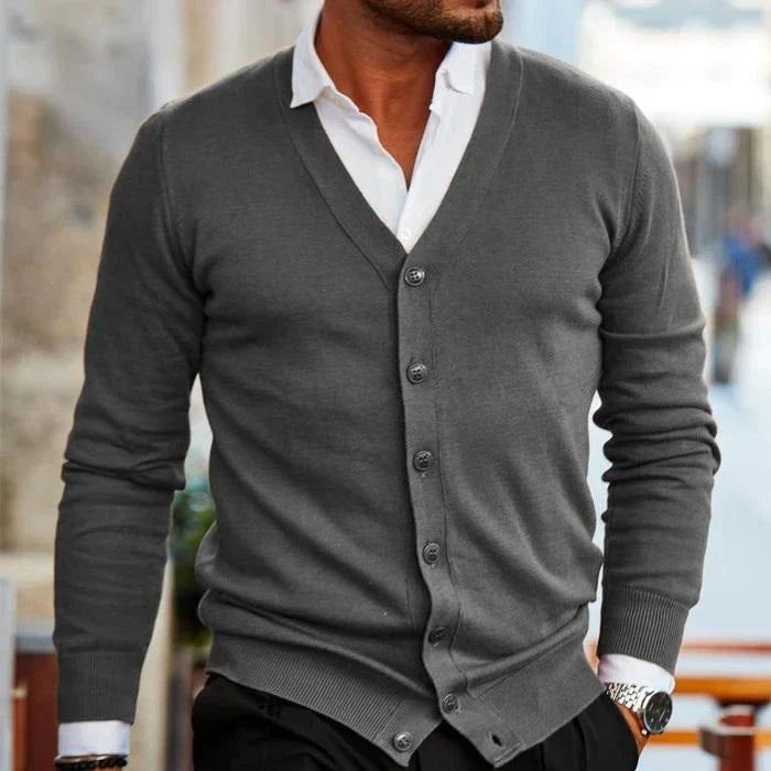 Nevin - Men's Cotton V Neck Casual Cardigan