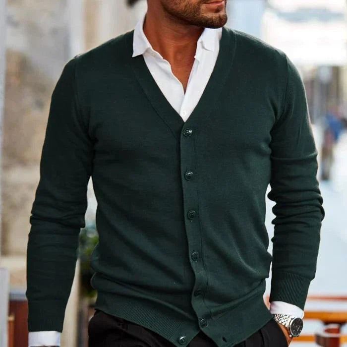 Nevin - Men's Cotton V Neck Casual Cardigan