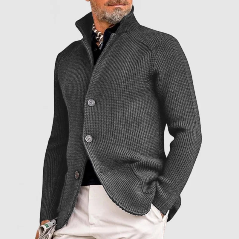 Octavian - Men's Stand Collar Button Knit Cardigan