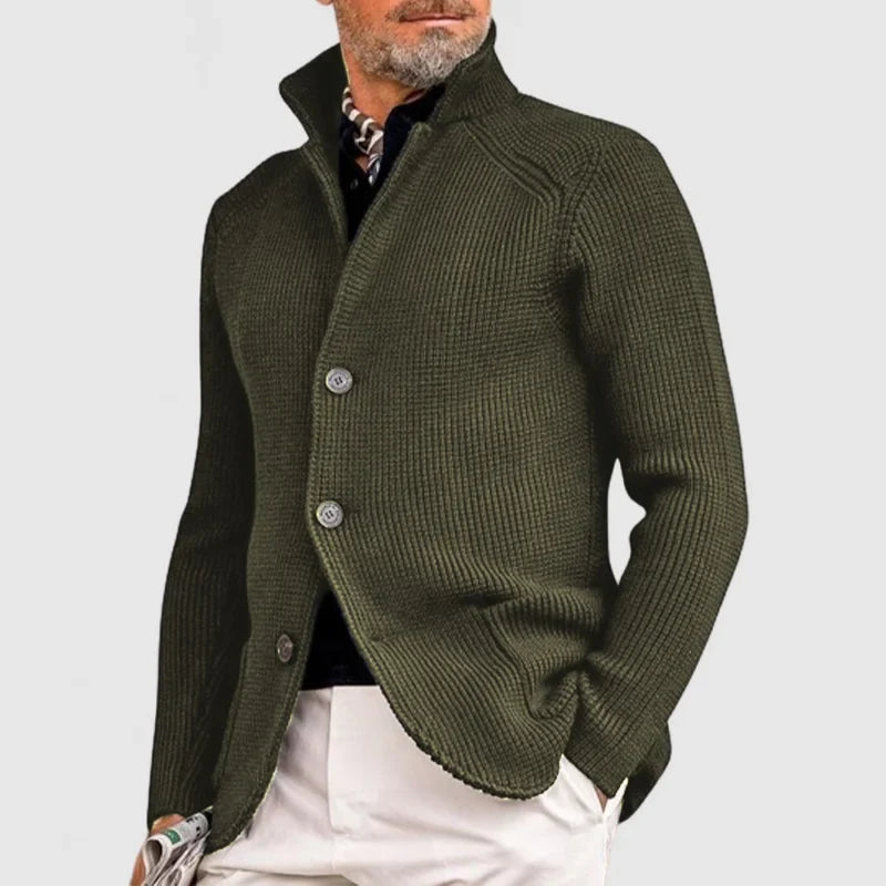 Octavian - Men's Stand Collar Button Knit Cardigan