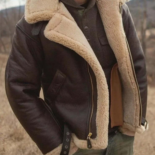 Radcliffe - Men's Faux Shearling Aviator Flight Jacket