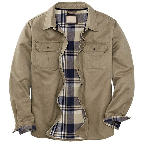 Roland - Men's Waxed Canvas Flannel Lined Trucker Jacket