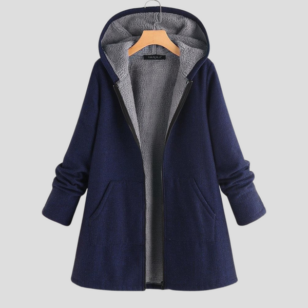 Rosalie - Women's Hooded Fleece Lined Zip Coat