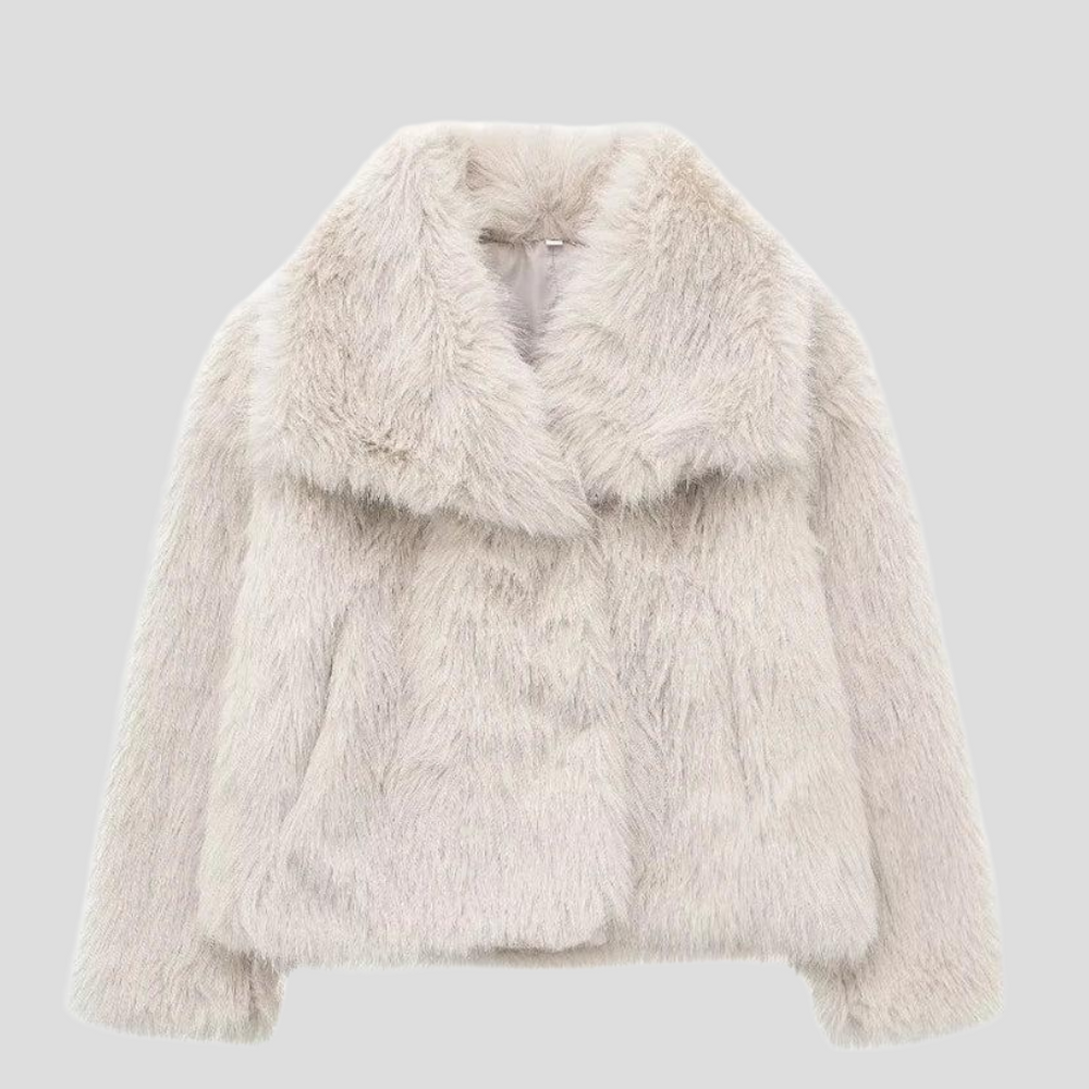 Rowena - Women's Cropped Faux Fur Jacket