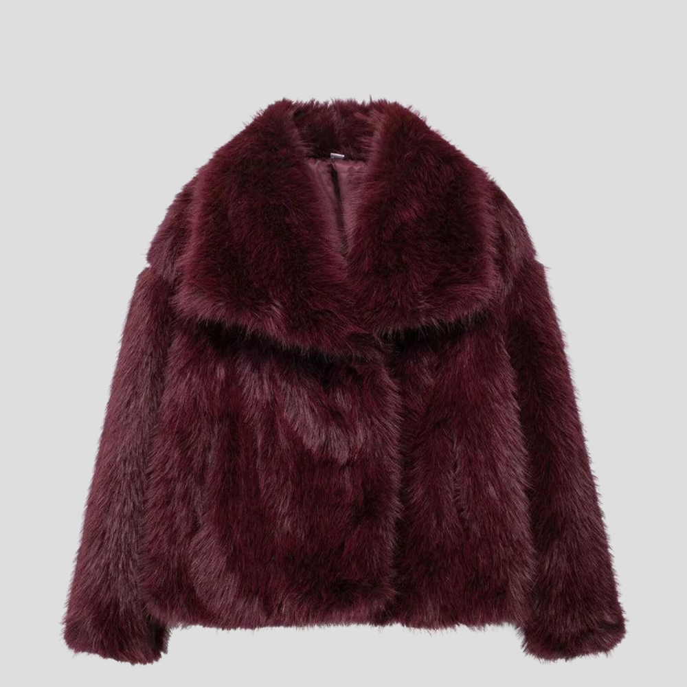 Rowena - Women's Cropped Faux Fur Jacket