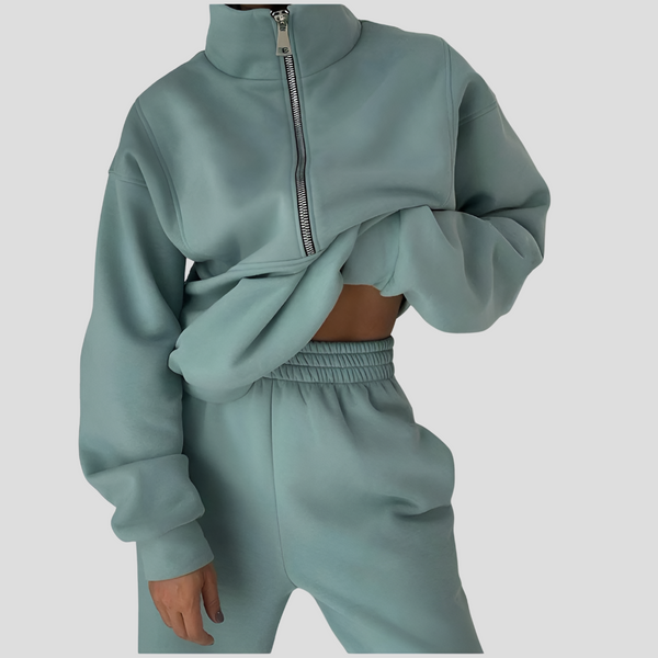 Sienna - Women's Half Zip Sweatshirt Jogger Set