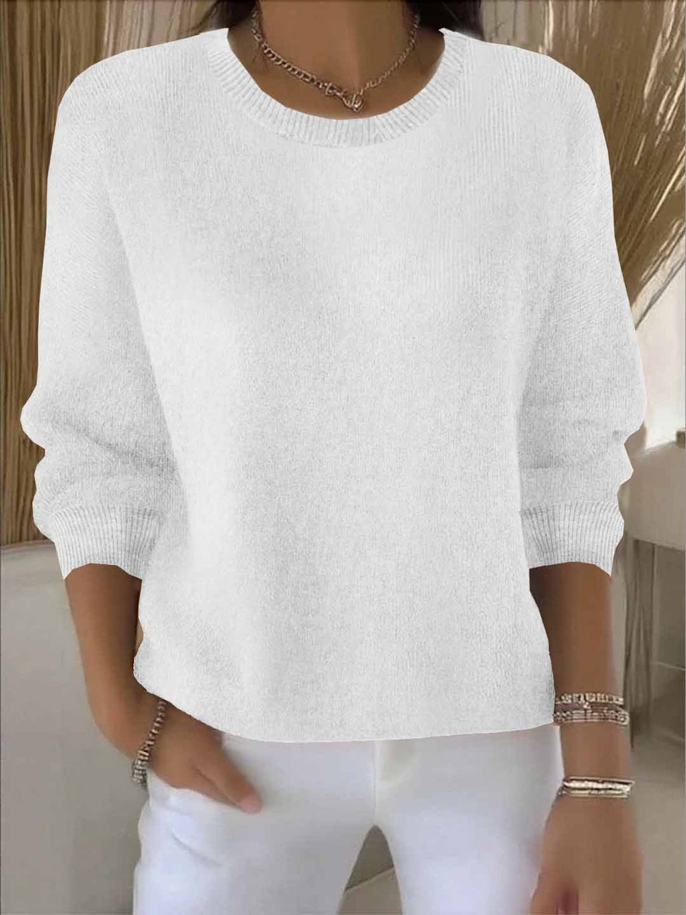 Wanda - Women's Soft Knit Crew Neck Sweater