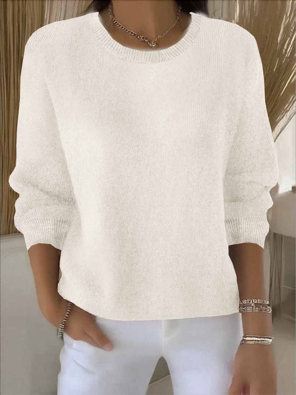 Wanda - Women's Soft Knit Crew Neck Sweater