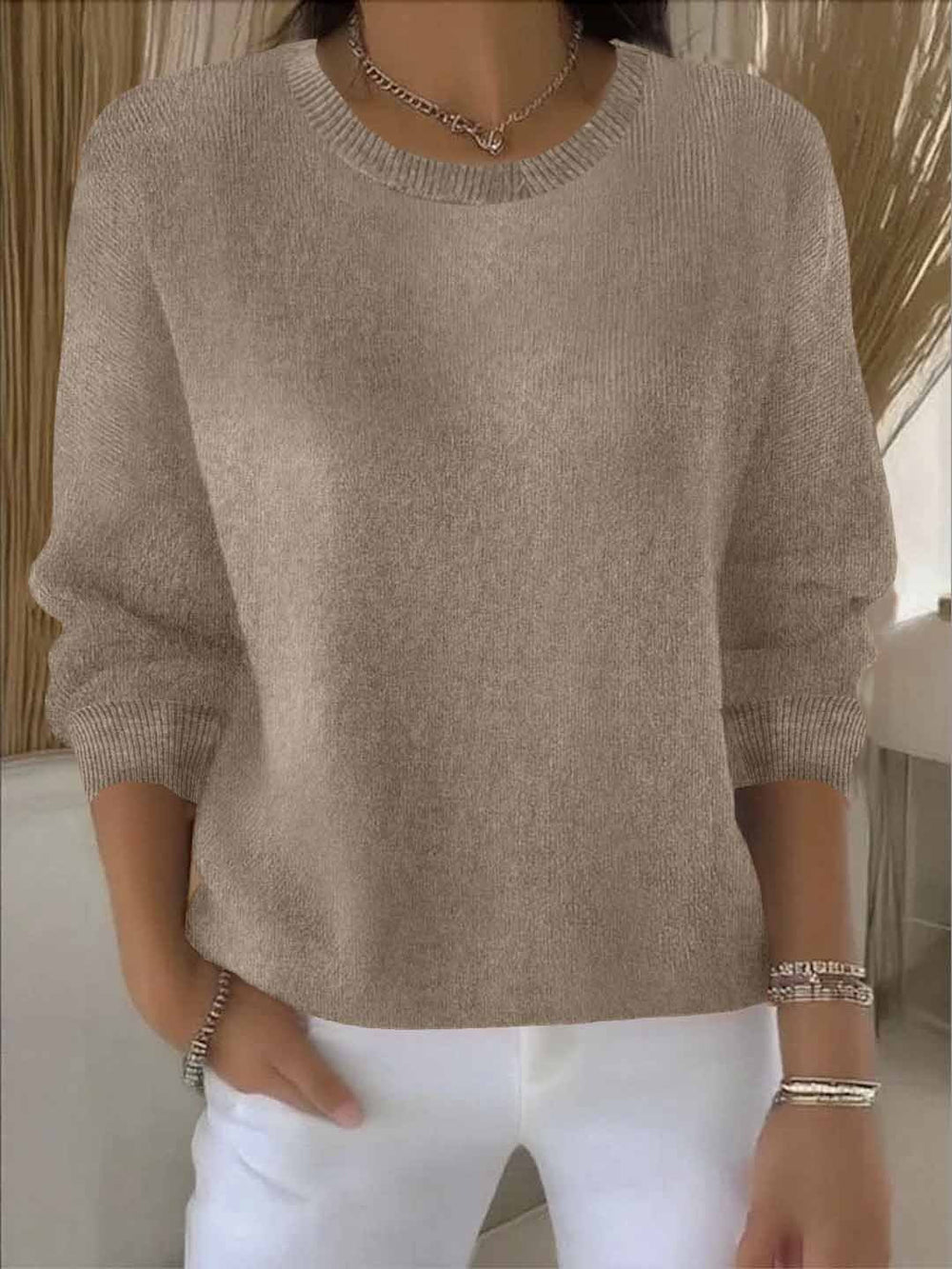 Wanda - Women's Soft Knit Crew Neck Sweater