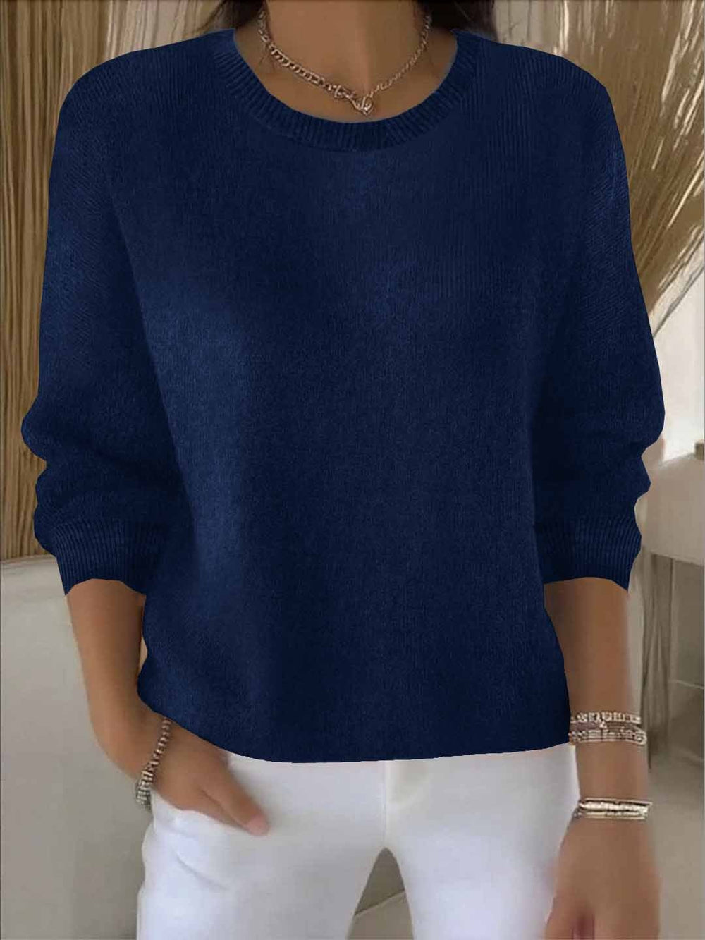 Wanda - Women's Soft Knit Crew Neck Sweater