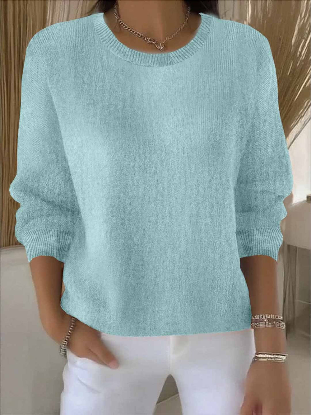 Wanda - Women's Soft Knit Crew Neck Sweater