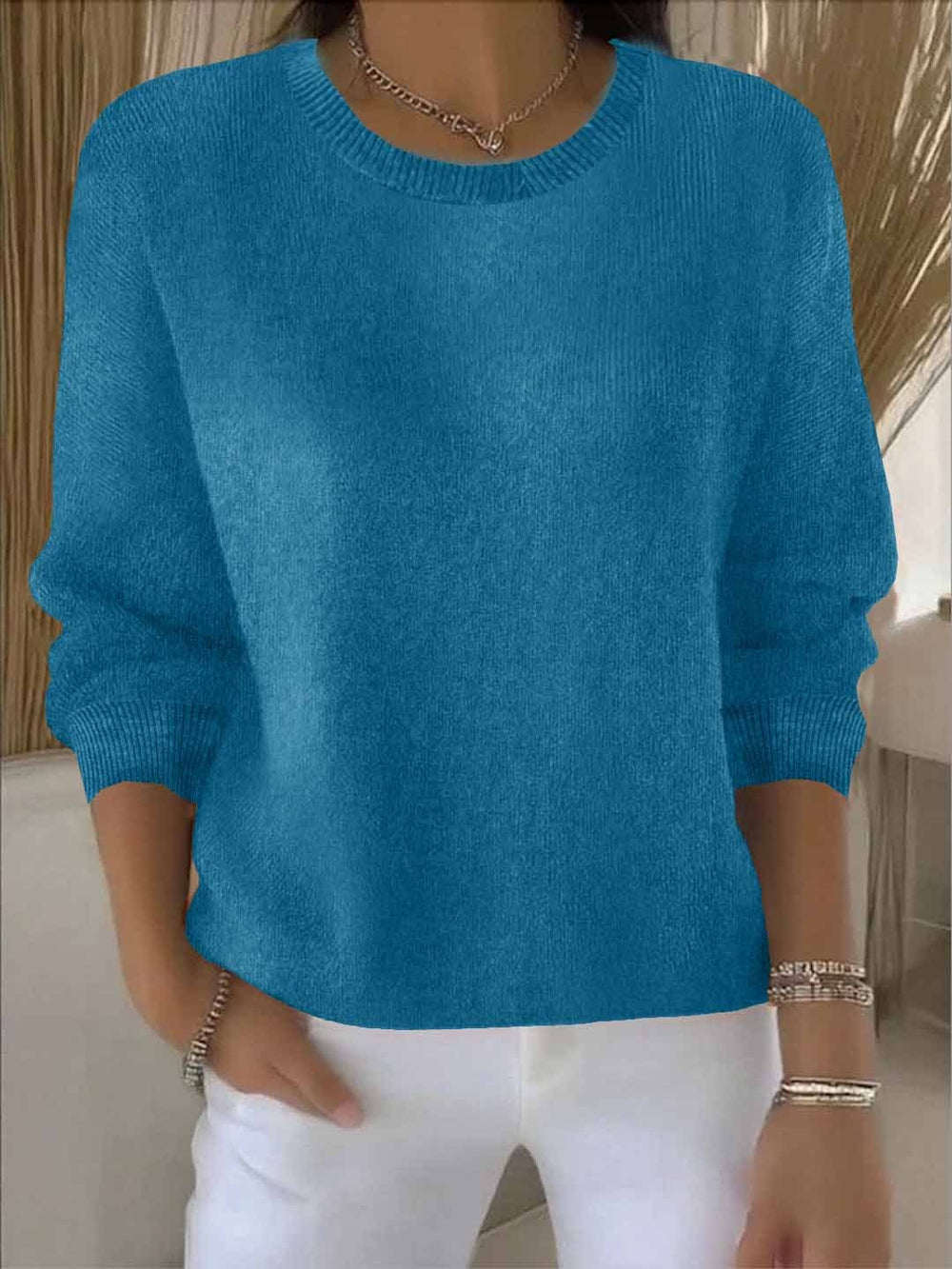 Wanda - Women's Soft Knit Crew Neck Sweater