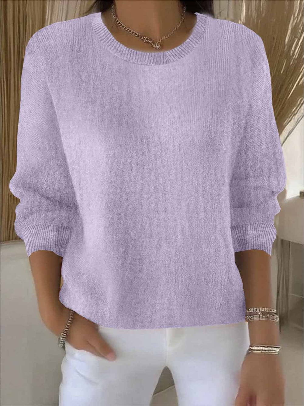 Wanda - Women's Soft Knit Crew Neck Sweater